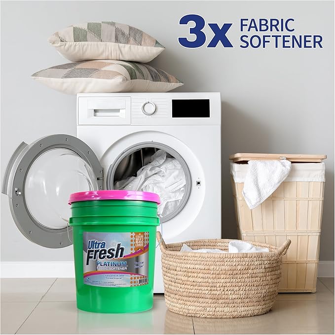 Ultra Fresh 5 Gallon Platinum Fabric Softener for All Machine Types, Liquid Laundry Softener, Up to 640 Loads, Tropical Escape-Ruum Studio Home