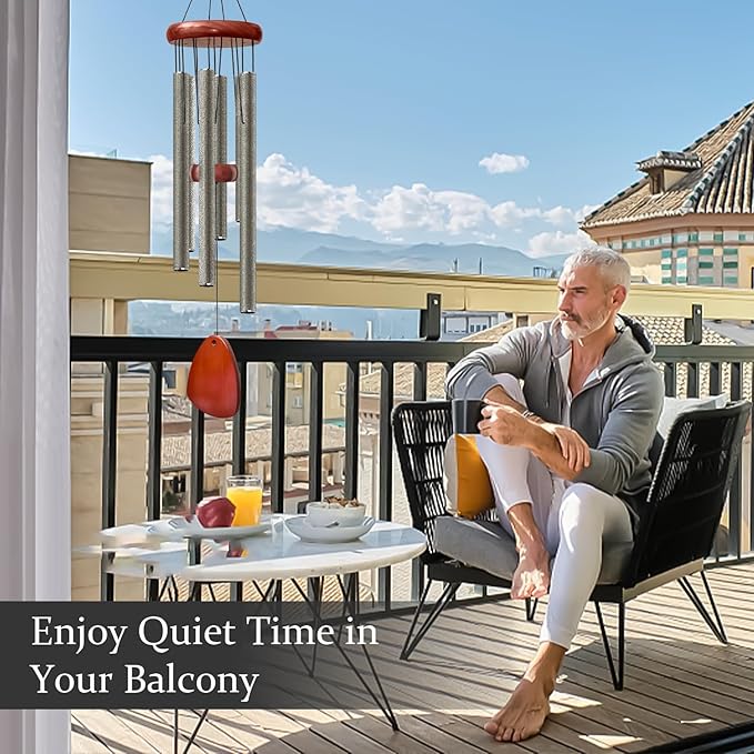 28" Wind Chime for Mothers Day, Decorative Wind Chimes for Outside, Memorial Windchimes Remembrance Gift for Women Mom Grandma, Metal Wind Chimes Outdoor Decor for Garden Patio Zen(Copper)-Ruum Studio Home