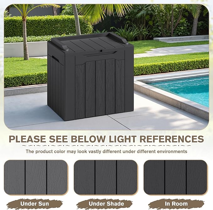 JUMMICO 31 Gallon Resin Deck Box Waterproof Indoor Outdoor Storage Boxes for Patio Furniture Cushions and Garden Tools (Gray, 31gallon-2 Packs)-Ruum Studio Home