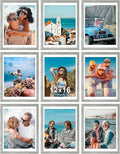 Vittanly 12x16 Picture Frames Set of 9, Shatter Resistant Plexiglass, Display 11x14 Pictures with Mat or 12x16 without Mat, Photo Frames for Wall Mount, Engineered Wood, Grey-Ruum Studio Home