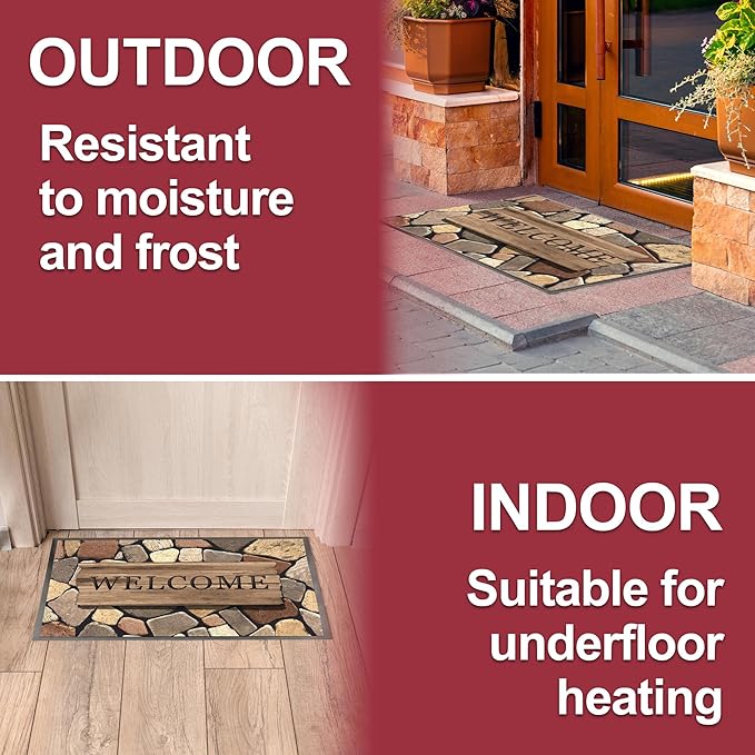 Floor Mat - for Indoor and Outdoor Use - Doormat - Non-Slip - Front Door Shoe Scraper - Size: 17x29-Ruum Studio Home