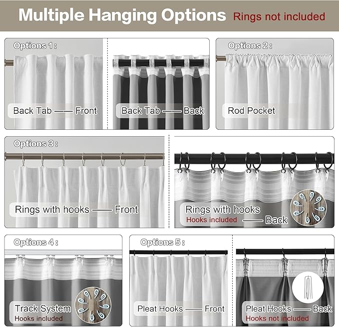 RAIN CITY Snow White Blackout Curtains Back Tab 2 Panels 50 x 96 Inches Long 2 Panels Set for Living Room Bedroom Dining Room Playroom-Ruum Studio Home