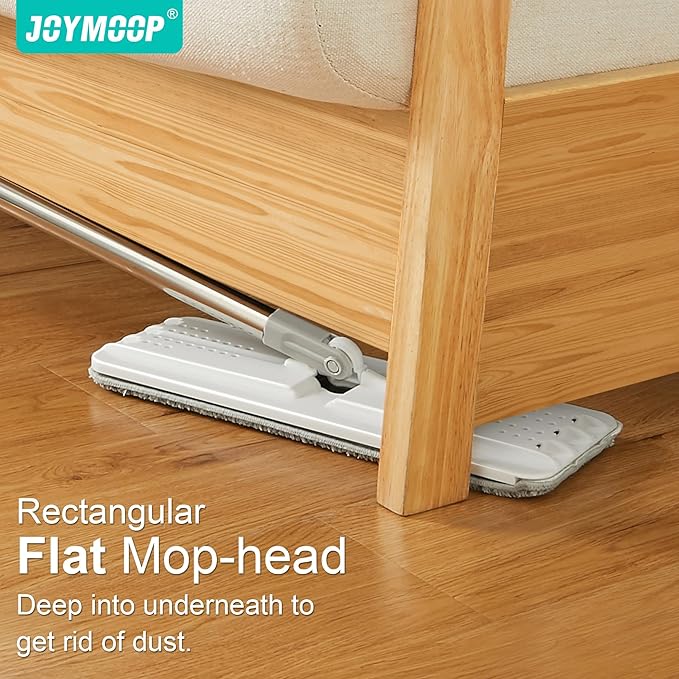 JOYMOOP Easy Clean and Self-Squeezing Microfiber Flat Mop and Bucket System, Mops for Floor Cleaning and Wall Cleaner, Hardwood, Tile, Laminate, Vinyl Floors, Smooth Walls, and Glass Windows-Ruum Studio Home