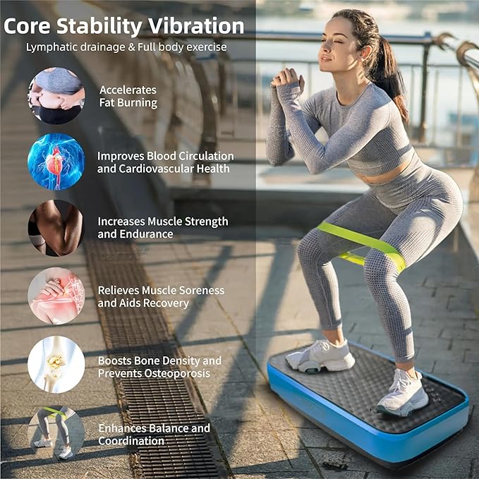 Vibration Plate Fitness Platform Whole Body Exercise Machine with 120 Speed Levels, Lymphatic Drainage, Fat Burning, and Weight Loss, Perfect for Women, Men, and Home Gym Exercise-Ruum Studio Home
