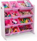 Humble Crew Kids Toy Storage Organizer with 12 Plastic Bins, White/Pink – Removable Bins for Playroom, Bedroom, Toddler Furniture for Boys and Girls Ages-Ruum Studio Home