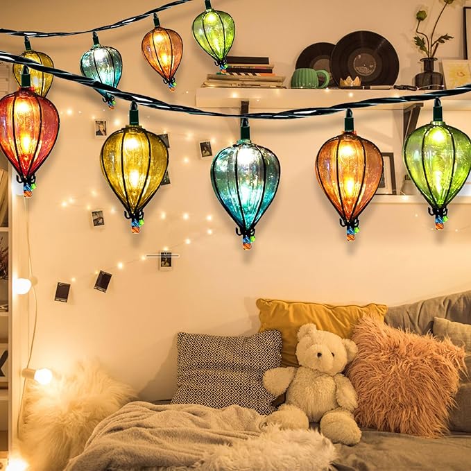 7 Pcs of 11FT Multicolor String Lights with 10 Bulbs, UL Listed Connectable Waterproof Decorative LED Lights Hanging for Backyard Patio, Indoor/Outdoor for Christmas Wedding Party Festival Lighting-Ruum Studio Home