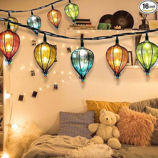 16 Pcs of 11FT Multicolor String Lights with 10 Bulbs, UL Listed Connectable Waterproof Decorative LED Lights Hanging for Backyard Patio, Indoor/Outdoor for Christmas Wedding Party Festival Lighting-Ruum Studio Home