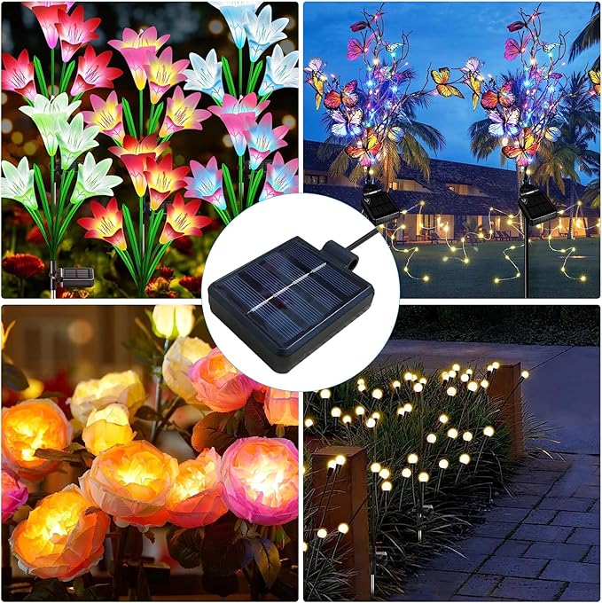 Solar Lantern Light Replacement Top ,LED Solar Panel Lantern Lid Lights Replacement Part for Outdoor Flower DIY Solar Flower Lights Garden Patio Decor (Square 4 PCS)-Ruum Studio Home