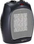 Amazon Basics Ceramic Space Heater, Portable Indoor Heating Solution, With Overheat and Tip-Over Protection, Thermostat, Non-Oscillating, 1500W, 7.52"D x 6.34"W x 9.45"H, Black-Ruum Studio Home