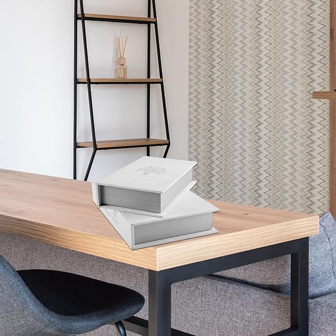 Decorative Book Boxes: Faux Books for Coffee Tables and Bookshelves, Home Decor Set of 2 Fashion Storage Boxes (Dream Tree)-Ruum Studio Home