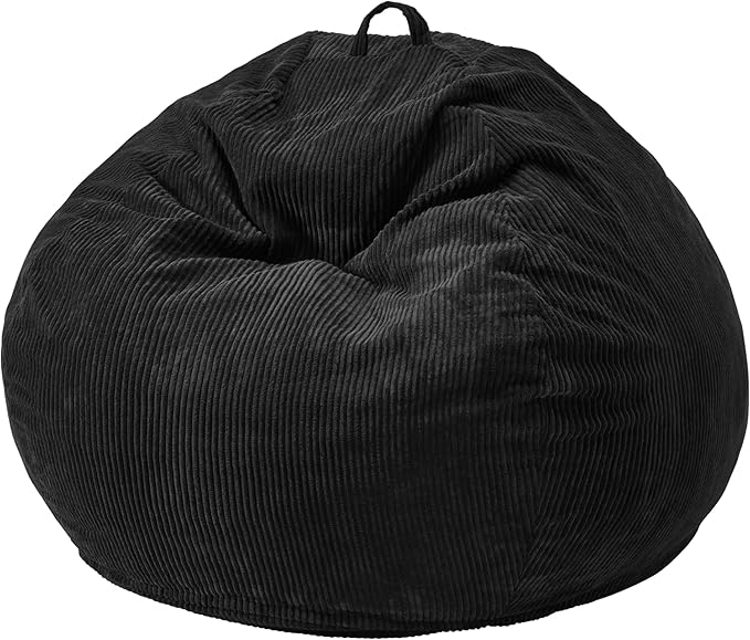 Hobestluk 4.5FT Bean Bag Chair Giant Bean Bag Chair with Filler Included Adult Bean Bag Chairs with Removable Cover for Bedroom Living Room - (Jumbo, Black)-Ruum Studio Home