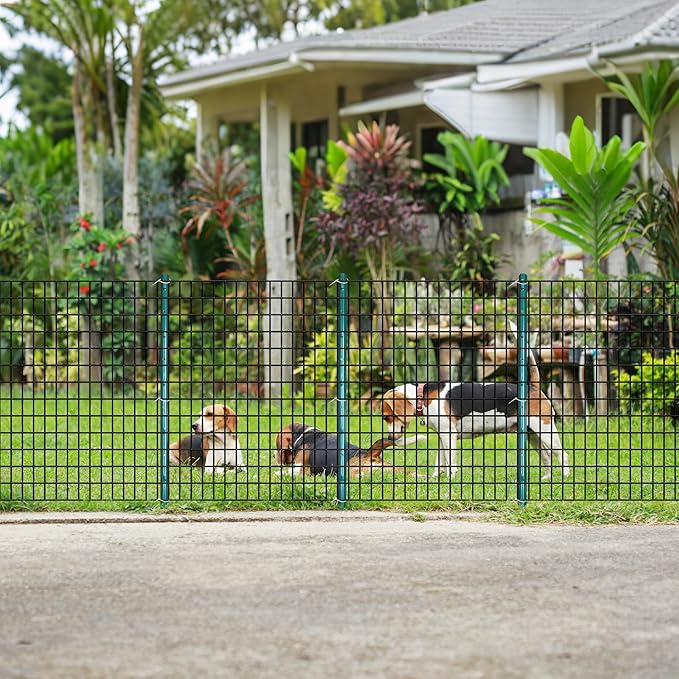 ARIFARO Fence Posts 3 Feet Sturdy Duty Metal Fencing Poles, Pack of 16, No Dig Garden U Post for Wire Fencing Steel Post for Yard, Outdoor Wire-Ruum Studio Home