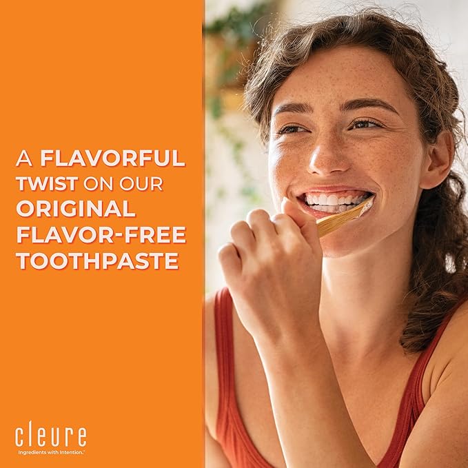 Cleure Cinnamon No Fluoride Toothpaste - SLS Free, Mint Free - with Xylitol for Fresh Breath & Helps Whiten - for Kids & Adults - Cinnamon Flavored (4oz Tube, Pack of 2)-Ruum Studio Home