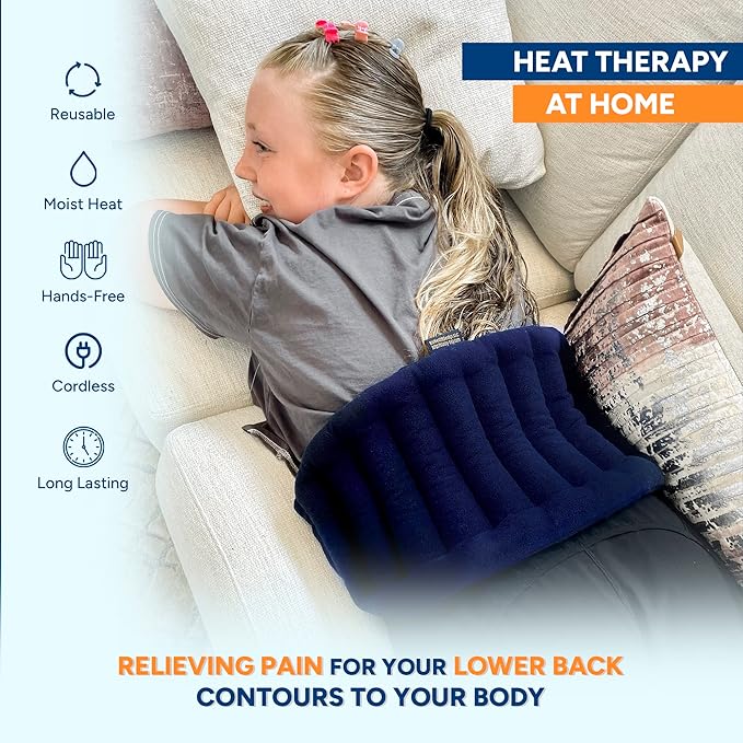 SunnyBay Microwave Heating Pad, Microwavable Moist Hot or Cool Bean Bag Wrap for Neck, Shoulder, Knee, or Back Pain with Fastening Straps, 10x18 Inch Heating Area, 2.8 Lbs, 58 Inches-Ruum Studio Home