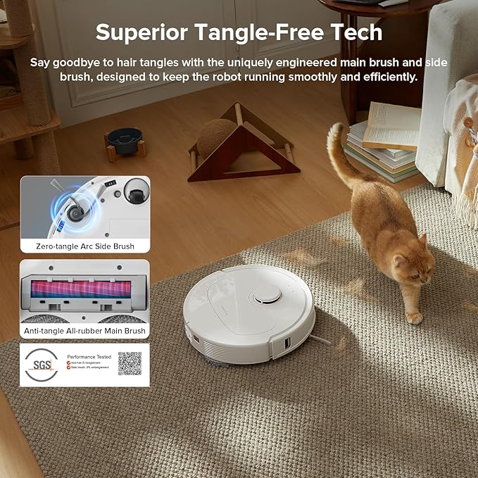 roborock Qrevo Series Robot Vacuum and Mop, 8000Pa Suction, Upgraded from Qrevo S, Anti-Tangle Brush, Smart Obstacle Avoidance, Auto Mop Washing, All-in-One Dock, 200RPM Spinning Mops, White(QV 35A)-Ruum Studio Home