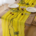 Yellow Table Runner Rustic Gauze Cheesecloth Table Runner 120 Inch 10 FT for Wedding Baby Shower Bridal Shower Engagement Garden Party Long Sheer Home Decorations-Ruum Studio Home