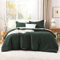 Litanika Forest Green Oversized King Comforters Super King Size, 3 Pieces Lightweight Solid Bedding Comforter Set, All Season Fluffy Bed Set (120x120In Comforter & 2 Pillowcases)-Ruum Studio Home