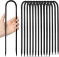 12 inches 12-Pack Trampoline Stakes Anchors High Wind Stake Heavy Duty U Hooks for Ground Lawn Garden Yard Stakes for Decorations Swing Set Shed-Ruum Studio Home