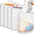 5Pcs Hanging Laundry Bags for Socks with S Hooks, 5 Color Mesh Laundry Bags for Washing Machine-Ruum Studio Home