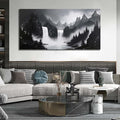 Mountain Hand Painting Wall Decor For Living Room - Extra Large Waterfall Pictures Wall Art For Office - Landscape Canvas Wall Art For Bedroom Size 36 x 72 Inch-Ruum Studio Home