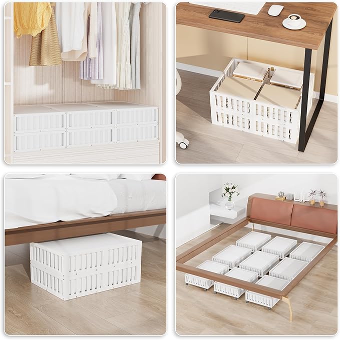 Bamboo Under Bed Storage with Wheels (2-Pack) – Rolling Underbed Shoe Organizer Box for Shoes, Blankets, Toys, Clothes Container Space-Saving Organizer Bins for Bedroom, Closet, Dorm, Nursery-Ruum Studio Home