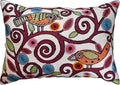 Lumbar Klimt Modern Pillow Cover | Cream, Multicolor Tree of Life, Birds, Floral Suzani Floral Pattern | 14" x 20" | 1 Count-Ruum Studio Home