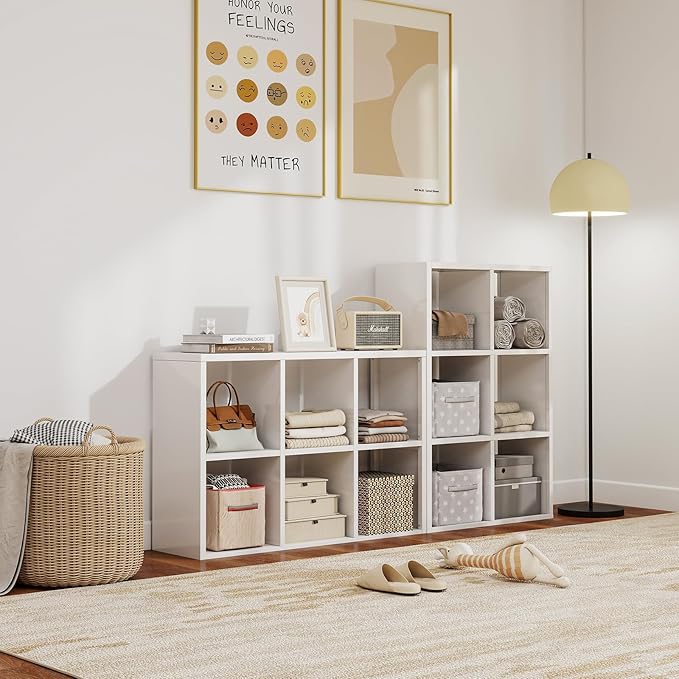 4 Cube Book Shelf - High-Strength Steel Cube Storage Organizer with Open Display Shelves for Living Room-Ruum Studio Home