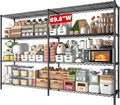 REIBII 69.8" W Storage Shelves 1250LBS Wire Shelving Unit 4 Tier Metal Shelving for Storage Rack Shelves Adjustable Heavy Duty Garage Shelf Pantry Shelves Kitchen Shelving, 69.8"Wx15.8"Dx62.9"H,Black-Ruum Studio Home