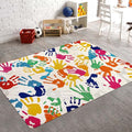 STARUIA Handprints and Footprints Kids Rug Play Carpet, 4'x6' Washable Colorful Area Rug for Nursery Room, Ultra Soft Non-Slip Indoor Play Mat for Bedroom Playroom Classroom-Ruum Studio Home