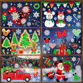 Christmas Window Clings - 9 Sheets 166 Pcs Cute Xmas Decorations for Winter Holiday Home Party, Santa Snowman Tree Snowflake Gingerbread Stickers for Glass, Double-Sided Static Window Decals-Ruum Studio Home
