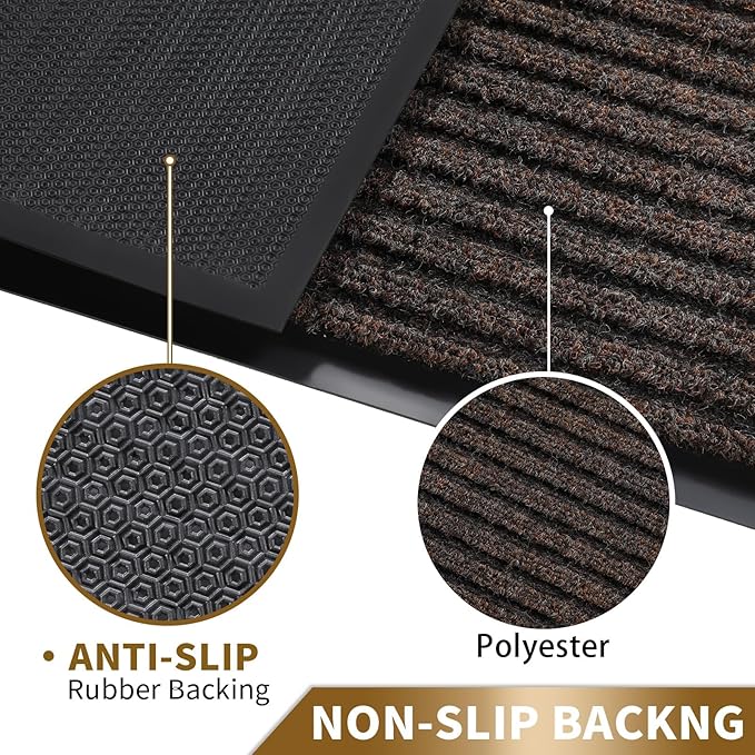 Yimobra Front Door Mat Outdoor Indoor Entrance, 100% Waterproof All-Season All Weather Doormat, Welcome Matt Outside Entry, Non Slip, Low Profile, Heavy Duty Patio Porch Floor Mats,29.5 x 17-Ruum Studio Home