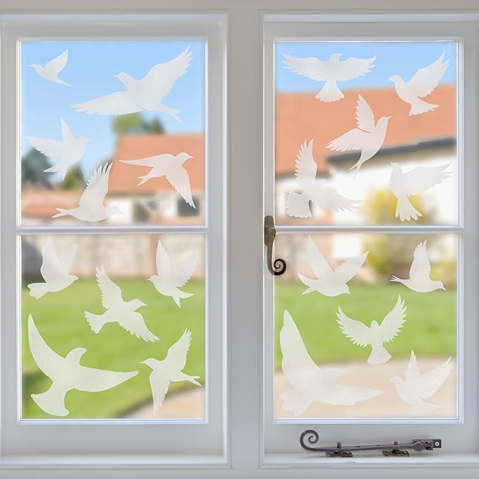 9 Sheets Bird Window Clings, Protect and Save Bird Strikes Window Stickers, Glass Door Stickers Decals, Stop Birds Flying into Windows Accessories Home Decorations-Ruum Studio Home