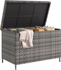 YITAHOME 230 Gal Outdoor Storage Box, XXL All-Weather Wicker Deck Box for Patio Furniture, Cushions, Pool Accessories and Garden Tools - Grey-Ruum Studio Home