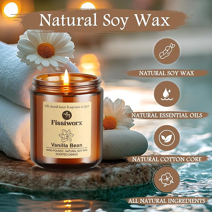 Scented Candle Set 4 Pack, Candle for Home Scented, Odor Eliminating, Stress Relief, 30oz, 220 Hours Long Lasting Soy Wax Gift Set for Women-Ruum Studio Home