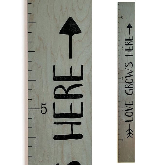 Wooden Growth Chart – Kids Height Chart, Wall Measurement for Kids, Height Chart for Wall, Growth Ruler for Children – Tribal Gray (63"x6.7")-Ruum Studio Home