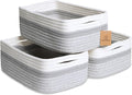 NaturalCozy 11.8"x8"x4.5” Storage Baskets for Shelves 3 Pack | Cotton Rope Woven Small Baskets for Organizing | Small Storage Bins for Nursery, Bathroom, Closet, Cube Shelf, Decorative, Gift Basket-Ruum Studio Home