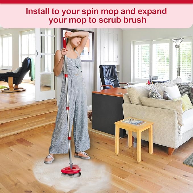 Scrub Brush Head Replacement Compatible with O Cedar EasyWring Spin Mop 1-Tank System, Floor Scrubber Head, Shower Scrub Brush with Hard Bristles for Cleaning & Scrubbing-Ruum Studio Home