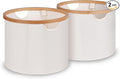 efluky Storage Baskets for Organizing, Fabric Storage Bins with Bamboo Handles, Collapsible Storage Baskets for Shelves and Closet,Medium, Beige Set of 2-Ruum Studio Home