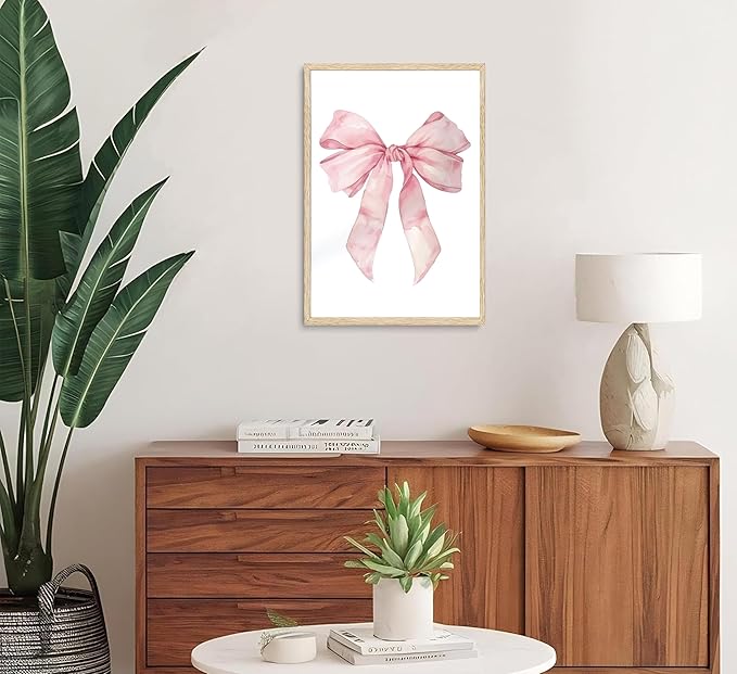 3Pcs Cute Bunny Canvas Wall Art Pink Bow Easter Poster Prints Love Wildflowers Picture Decoration for Nursery Girl Bedroom Children's Room Easter Gifts for Kids Unframed-Ruum Studio Home