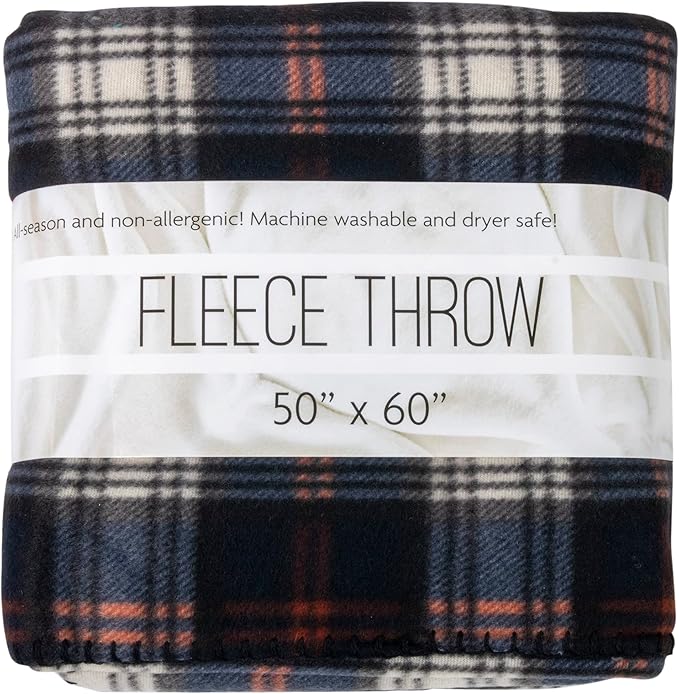 50x60 Throw Blankets, Plaid Fleece Throw Blankets for Bedroom, Couch, Livingroom, Chair, Pets, Outdoors-Ruum Studio Home