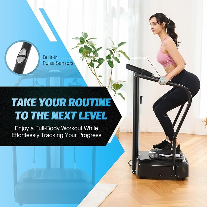 ZELUS Whole Body Vibration Plate, 500W Vibration Plate Exercise Machine with 99 Levels 3 Preset Modes & 2 Resistance Bands, Training Fitness Vibration Platform Machine for Home Gym with 330lb Capacity-Ruum Studio Home