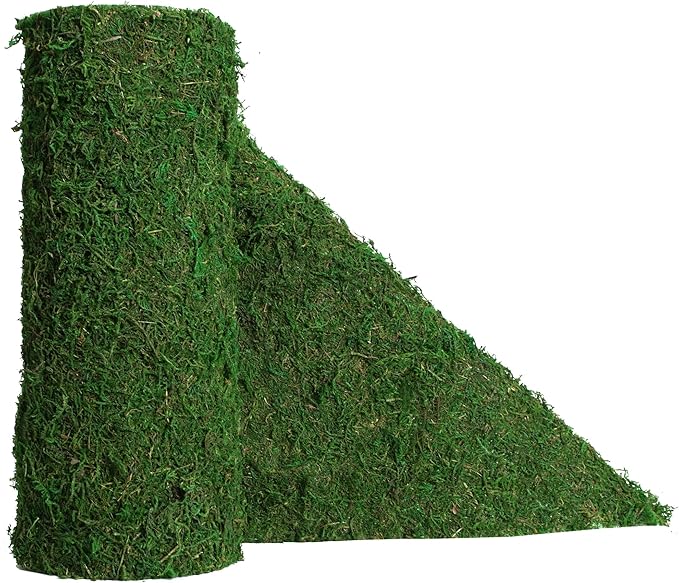 Moss Roll, Dried Moss for Crafts, Moss Table Runner for Fairy Gardens, Wedding Woodland Decor, Preserved Moss Mat for Table Decoration (12" W x 60" L)-Ruum Studio Home