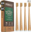 PRIMALS Boar Bristle & Bamboo Toothbrush (4-Pack) - Premium Boar Bristles - Fully Biodegradable - Plastic & Nylon Free - Quick Dry Design-Ruum Studio Home