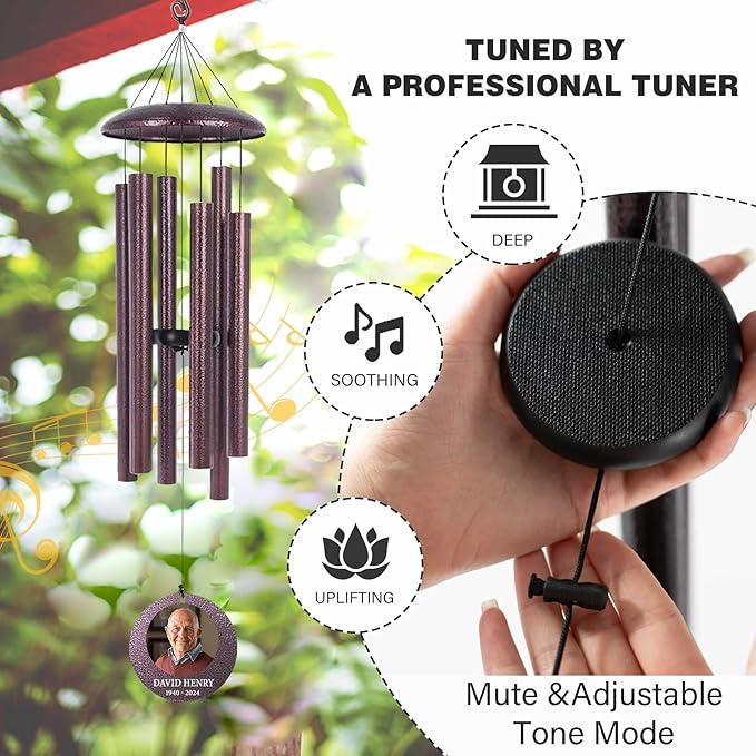 ASTARIN Happy Retirement Gifts Wind Chimes, Personalized 30" Wind Chime for Teacher Coworkers Boss, Personalized Retire Gifts Deep Tone Windchime-Ruum Studio Home