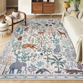 OJIA Jungle 8x10 Area Rugs for Living Room Bedroom Large Washable Rugs, Thin Modern Nursery Rug Non-Shedding Kids Playroom Rug Stain Resistant Large Carpet Neutral Rugs for Kids Room Dining-Ruum Studio Home