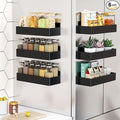 Magnetic Spice Rack for Refrigerator, Kitchen Organizer and Storage Shelf, Black (6 Pack)…-Ruum Studio Home