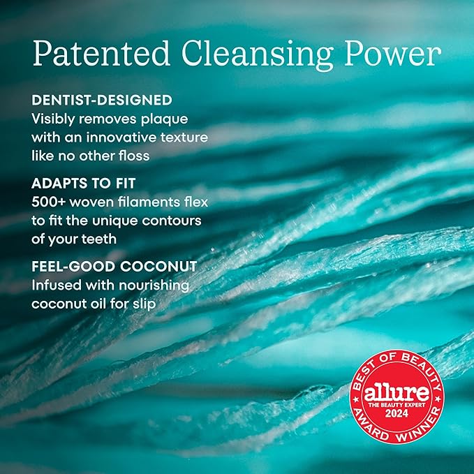Cocofloss Woven Dental Floss, Dentist-Designed Oral Care, Mint, Waxed, Expanding, Vegan, Kid-Friendly String Floss with Coconut Oil, 4 Spools (33 yd Each)-Ruum Studio Home