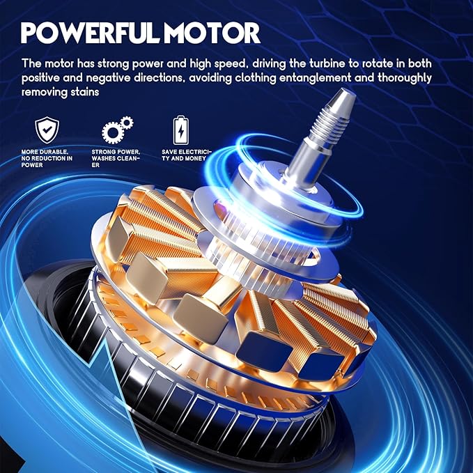 Superday Mini Portable Washing Machine, Single Tub Compact Washing Machine with Spin Cycle, 6.6LBS Washing Capacity Small Electric Washer Machine for Home, Apartments, Outdoor, RV, Dormitory, Blue-Ruum Studio Home