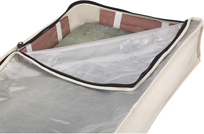 Household Essentials Cotton Canvas Under Bed Clothing and Linen Storage Bag | Natural-Ruum Studio Home