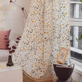 Sutuo Home Boho Curtain Semi-Blackout Yellow Florals Print Cotton Linen Fabric, Handmade Tassels Rod Pocket Bohemian Farmhouse Country Window Drapes for Living Bedroom, 59" W x 84" L, 1 Panel-Ruum Studio Home